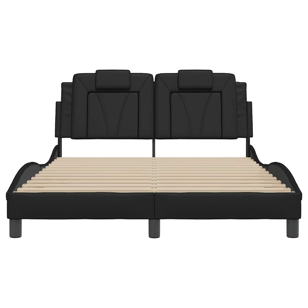 vidaXL Bedframe "Viana" zonder matras kunstleer zwart 140x190 cm, foto 4