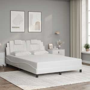Posteljni okvir brez vzmetnice Viana bel 140x190 cm umetno usnje