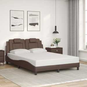 Rám postele Viana bez matrace hnědý 140x190 cm umělá kůže - obrázek 1
