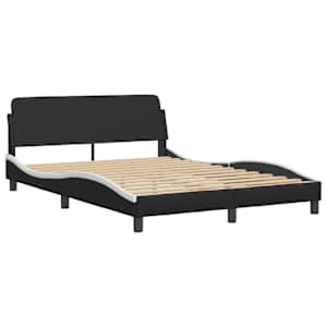 Rám postele Viana bez matrace černý a bílý 140 x 190 cm umělá kůže - obrázek 5