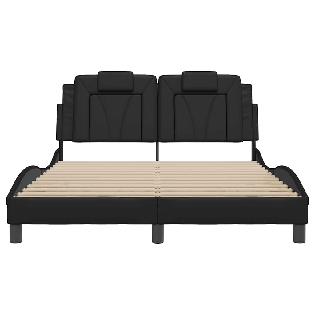 vidaXL Bedframe "Viana" zonder matras kunstleer zwart 140x200 cm, foto 4