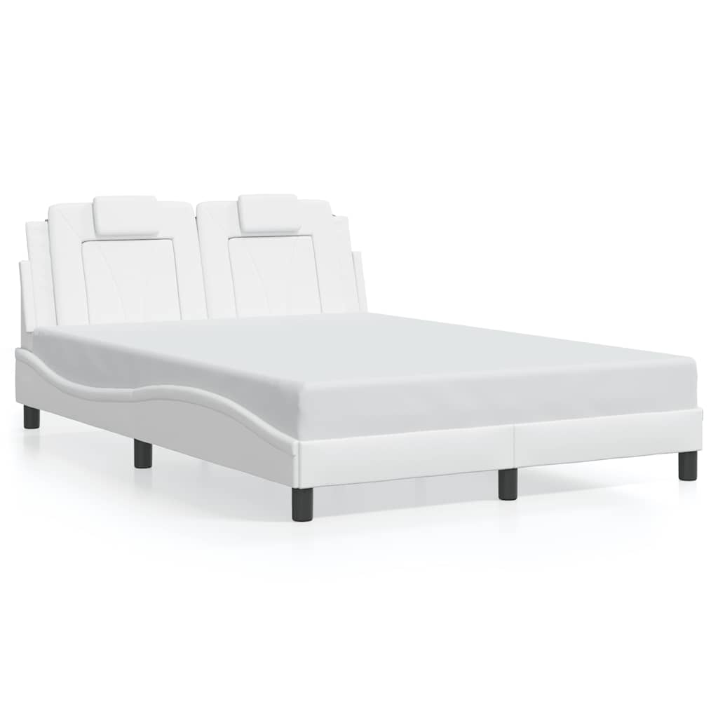 vidaXL Bedframe "Viana" zonder matras kunstleer wit 140x200 cm, foto 3