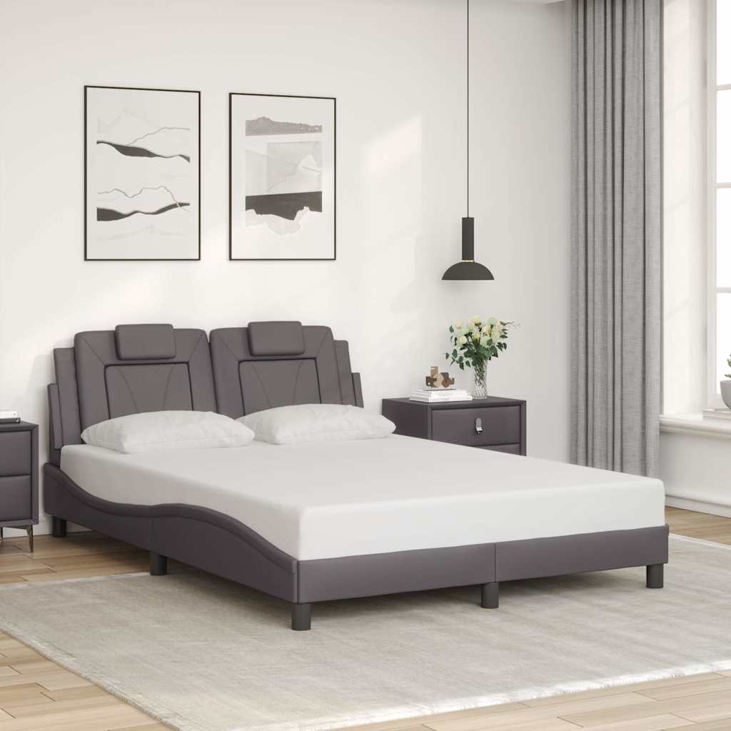 vidaXL sengeramme uden madras Viana 140x200 cm kunstlæder grå