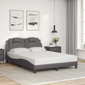 Posteljni okvir brez vzmetnice Viana siv 140x200 cm umetno usnje