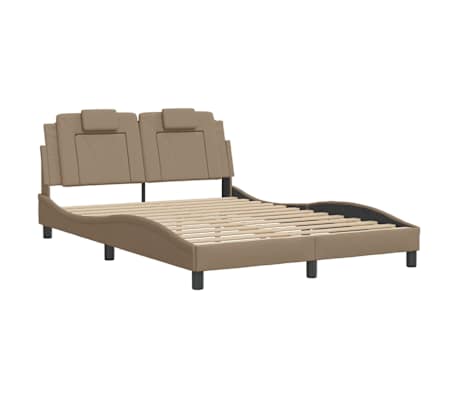 VidaXL Cadre de lit Viana sans matelas cappuccino 140x200 cm similicuir