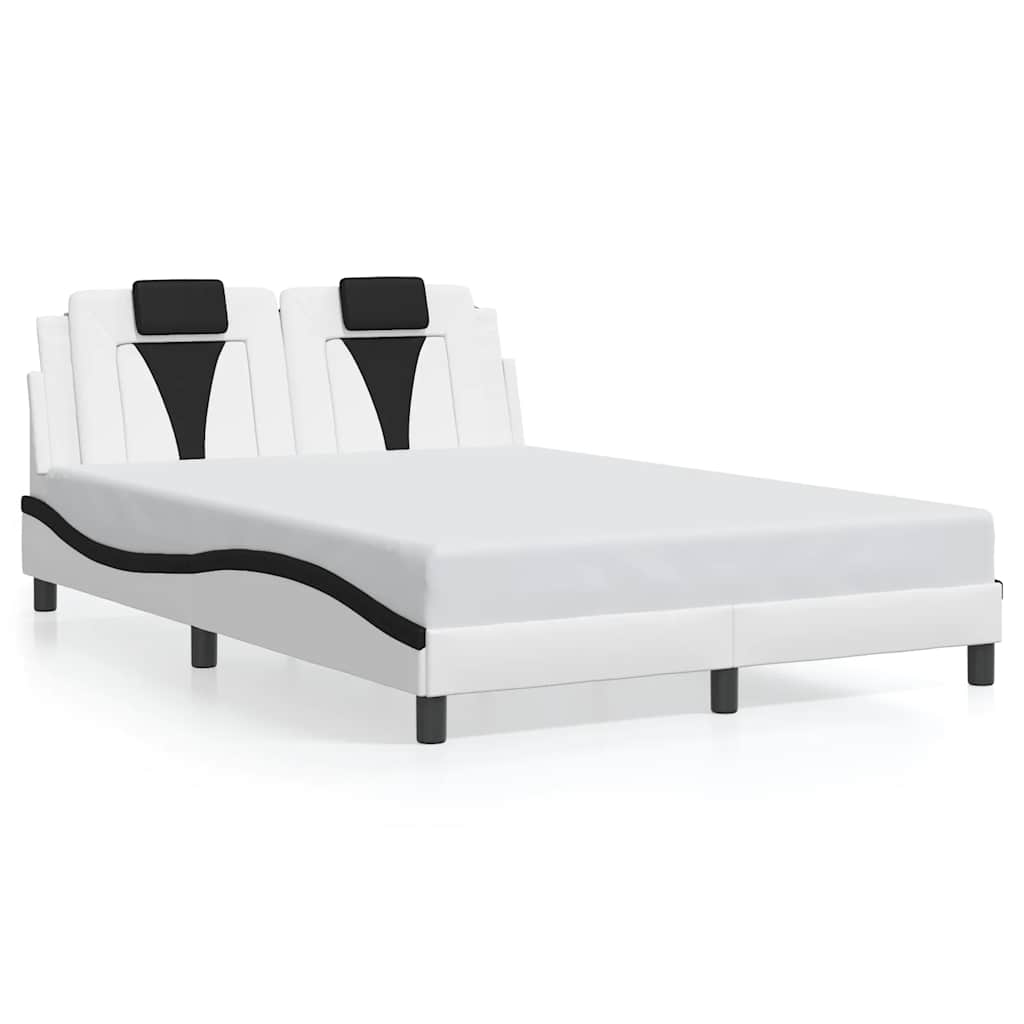 vidaXL Bedframe "Viana" zonder matras kunstleer zwart en wit 140x200 cm, foto 3