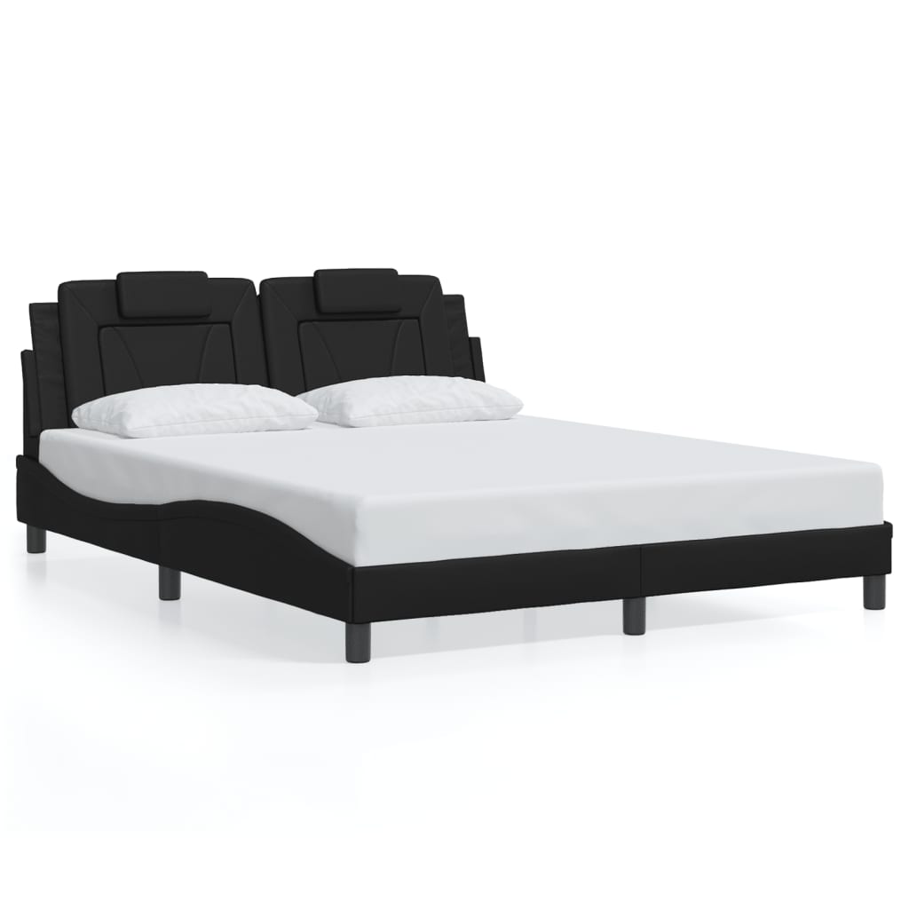 vidaXL Rám postele s čelem černý 160x200 cm umělá kůže