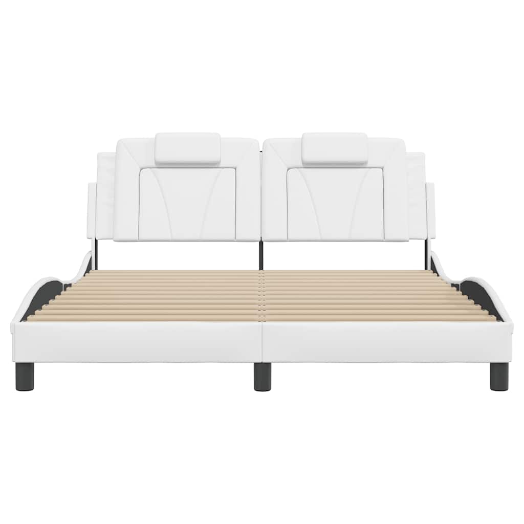 vidaXL Bedframe "Viana" zonder matras kunstleer wit 160x200 cm, foto 4