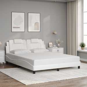 Rám postele Viana bez matrace bílý 160x200 cm umělá kůže - obrázek 1