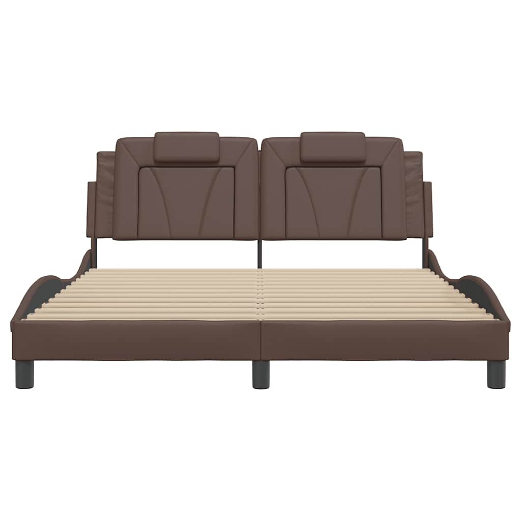 vidaXL Bedframe "Viana" zonder matras kunstleer bruin 160x200 cm, foto 4