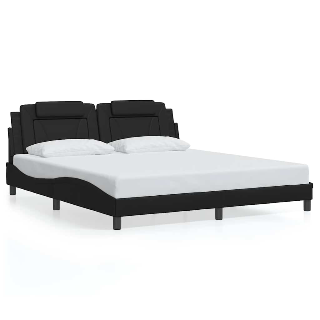 E-shop vidaXL Rám postele Viana bez matraca čierny 180x200 cm umelá koža