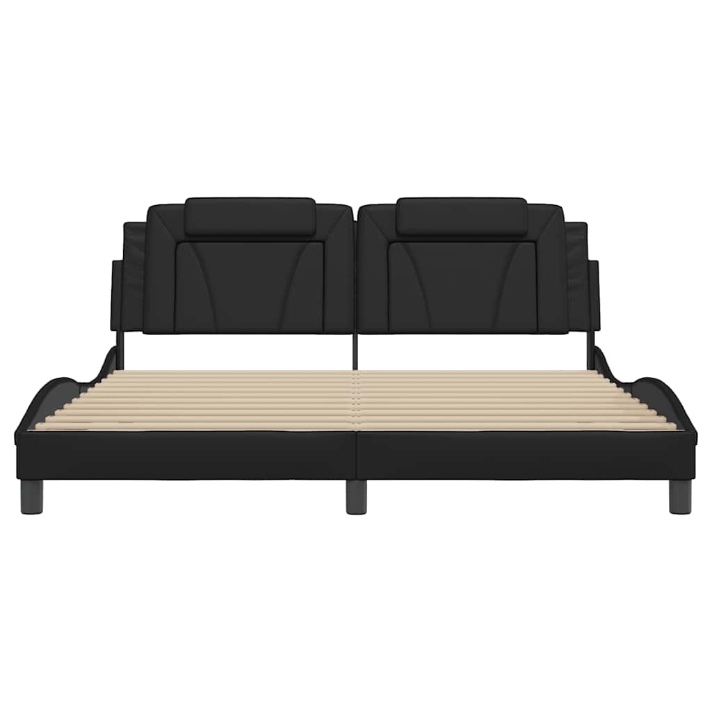 vidaXL Bedframe "Viana" zonder matras kunstleer zwart 180x200 cm, foto 4