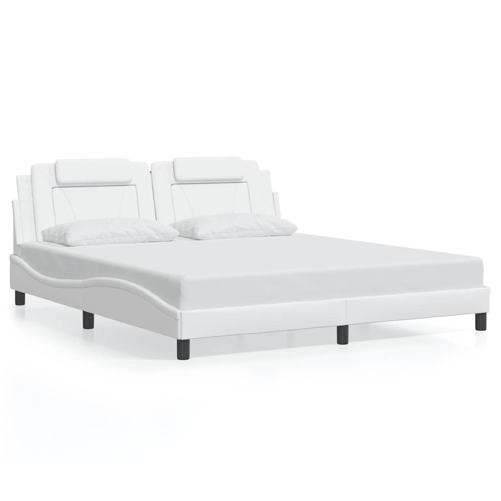 vidaXL Bedframe "Viana" zonder matras kunstleer wit 180x200 cm, foto 3