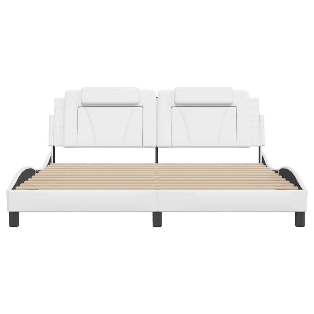 vidaXL Bedframe "Viana" zonder matras kunstleer wit 180x200 cm, foto 4