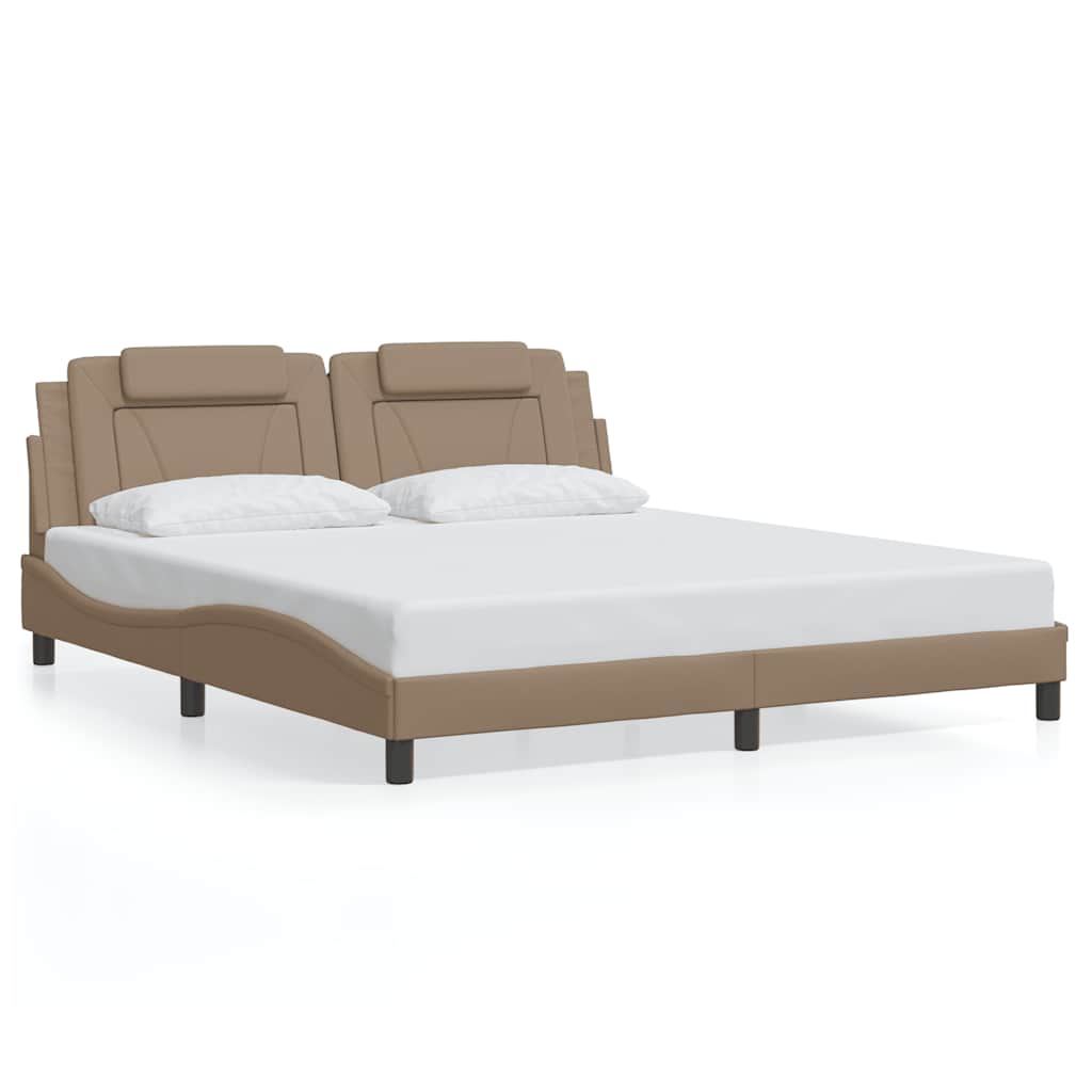 vidaXL Bedframe "Viana" zonder matras cappuccinokleurig 180x200 cm bruin, foto 3
