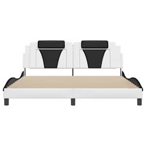 Rám postele Viana bez matrace bílý a černý 180 x 200 cm umělá kůže - obrázek 4