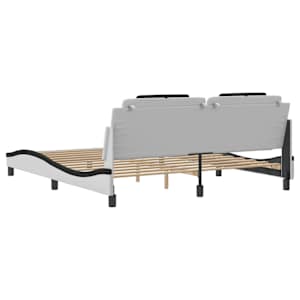 Rám postele Viana bez matrace bílý a černý 180 x 200 cm umělá kůže - obrázek 6