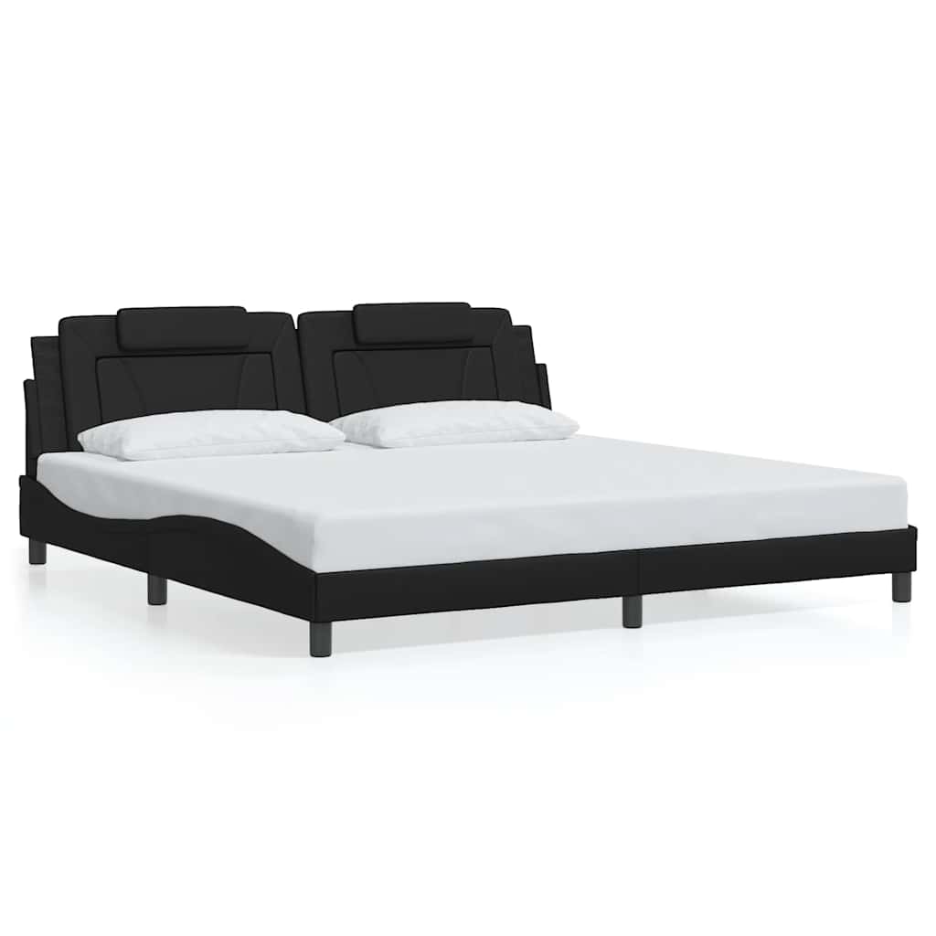 vidaXL Bedframe "Viana" zonder matras kunstleer zwart 200x200 cm, foto 3