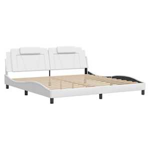 Rám postele Viana bez matrace bílý 200x200 cm umělá kůže - obrázek 3