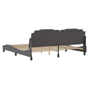 Rám postele Viana bez matrace šedý 200x200 cm umělá kůže - obrázek 6