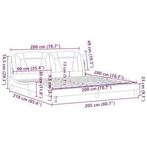 Rám postele Viana bez matrace bílý a černý 200 x 200 cm umělá kůže - obrázek 13