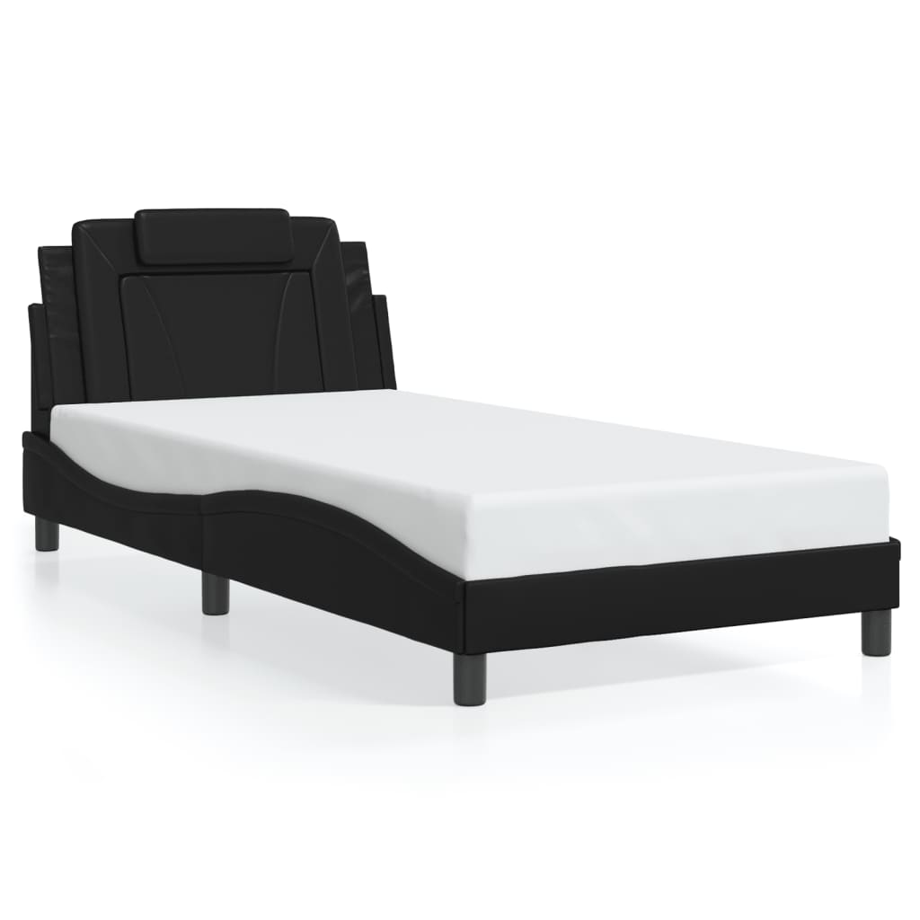 VidaXL Bed Frame Without Mattress Black 39.4x74.8 Faux Leather