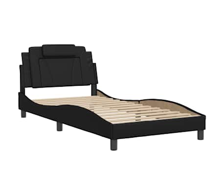 vidaXL Cadre de lit Viana sans matelas noir 100x203 cm similicuir