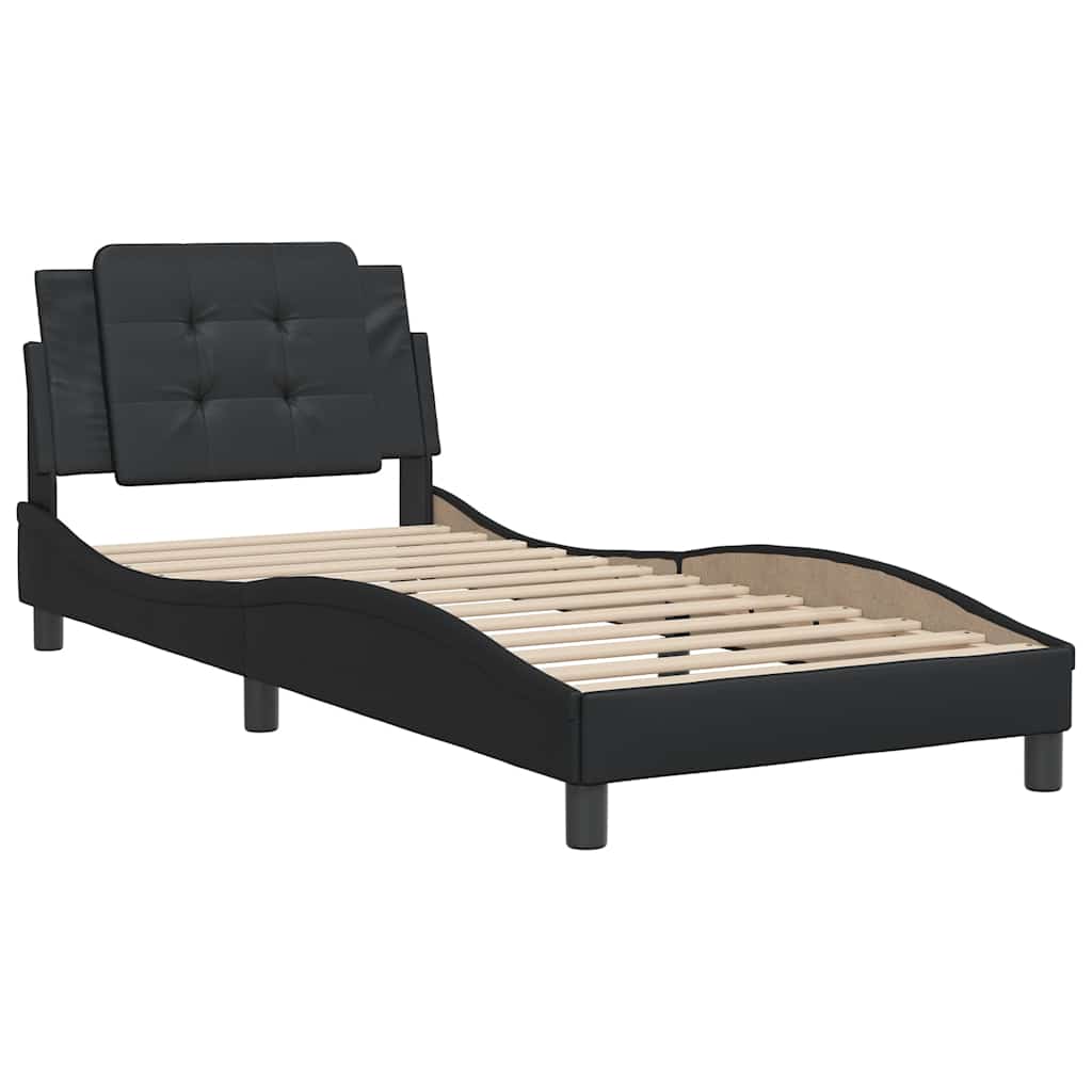 vidaXL Bedframe zonder matras "Zadar" kunstleer zwart 80x200 cm, foto 2