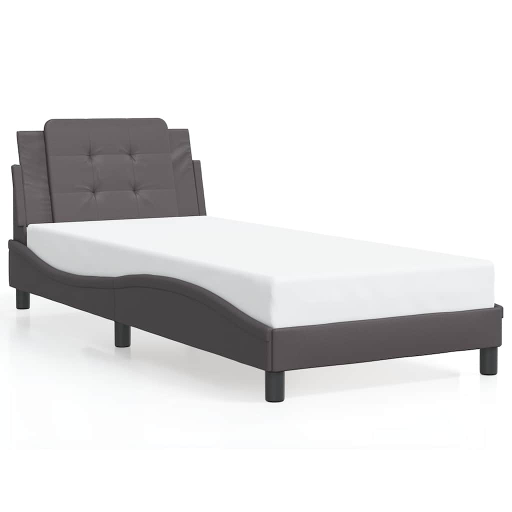 E-shop vidaXL Rám postele bez matraca Zadar sivý 80x200 cm umelá koža
