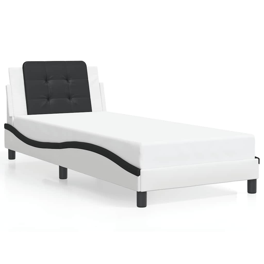 E-shop vidaXL Rám postele bez matraca Zadar bielo-čierny 80x200 cm umelá koža