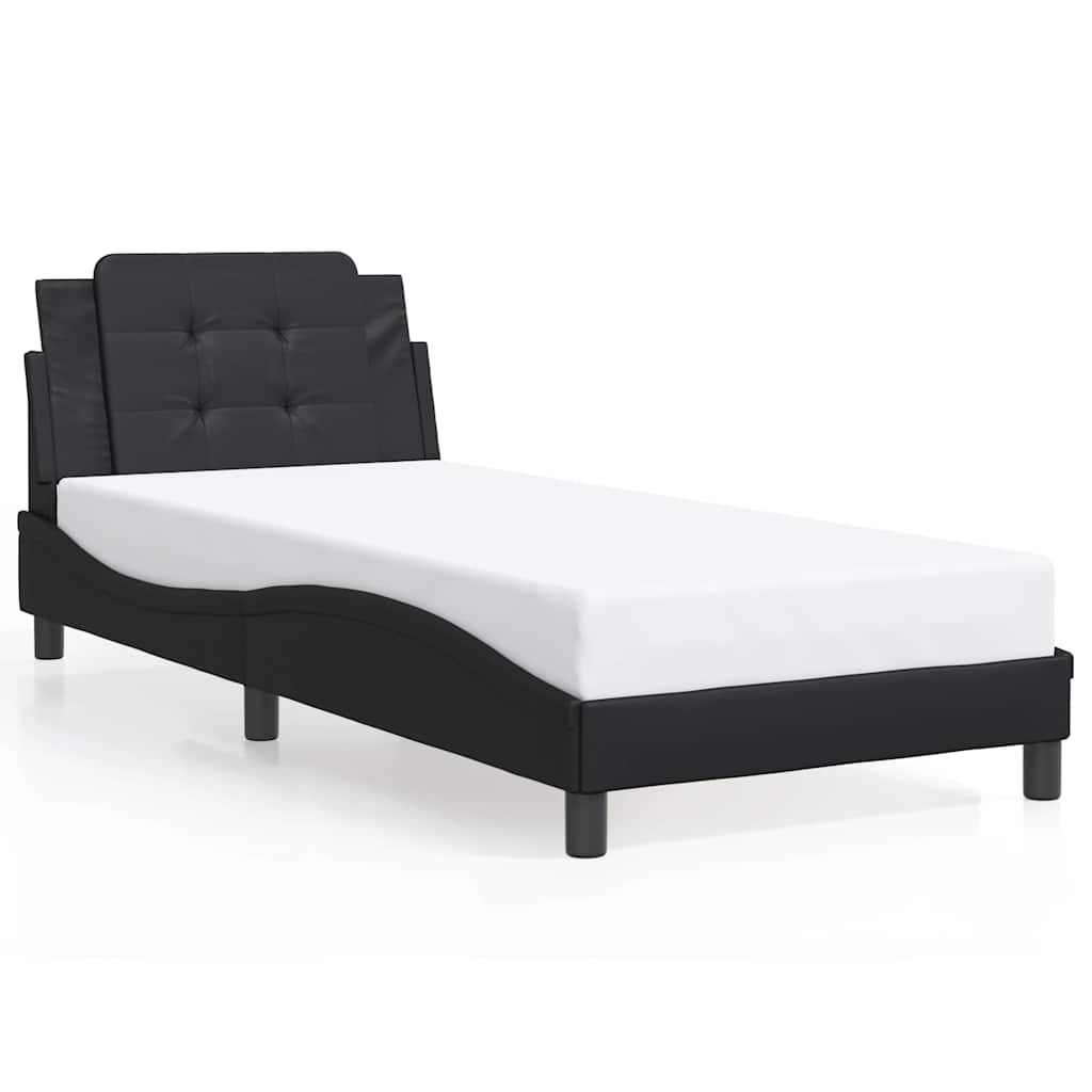 vidaXL Bedframe zonder matras "Zadar" kunstleer zwart 90x190 cm, foto 3