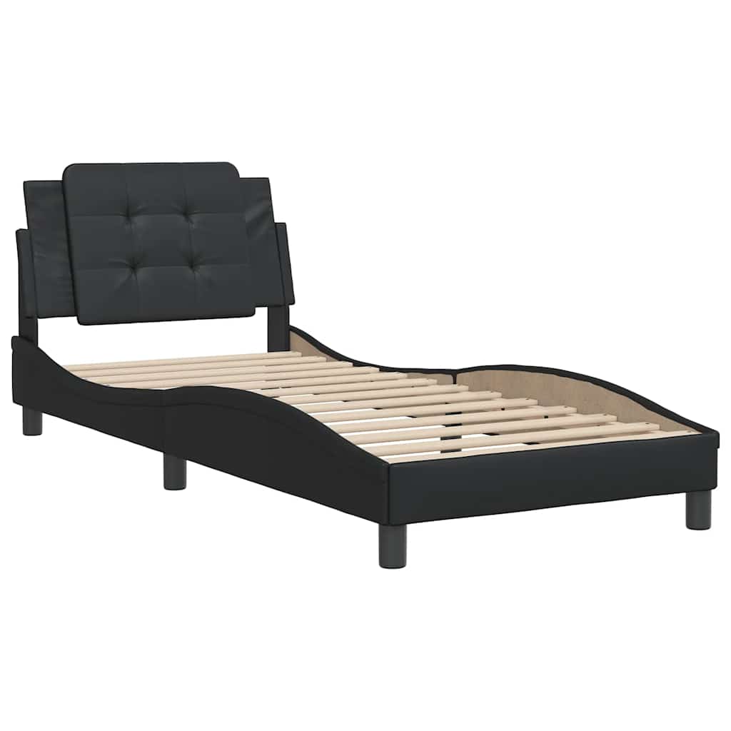 vidaXL Bedframe zonder matras "Zadar" kunstleer zwart 90x190 cm, foto 2