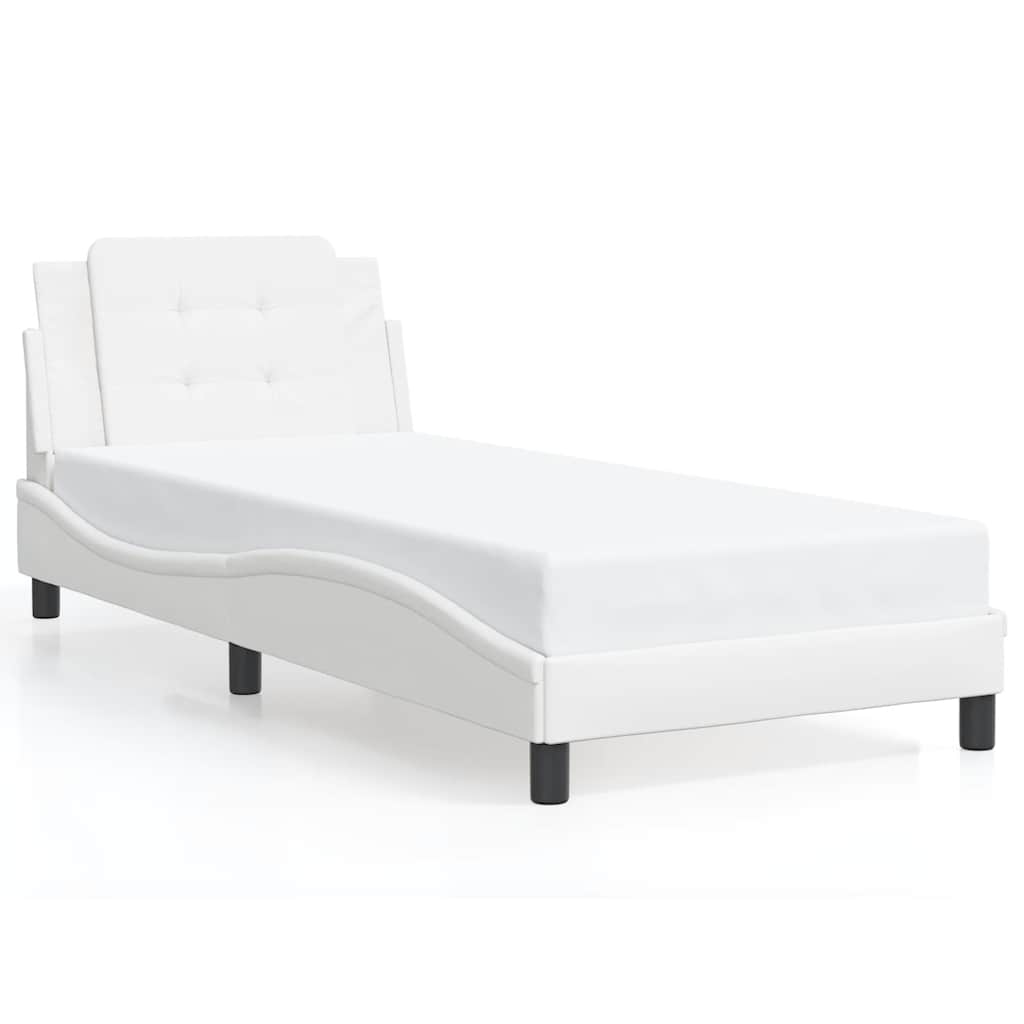 vidaXL Bedframe zonder matras "Zadar" kunstleer wit 90x190 cm, foto 3