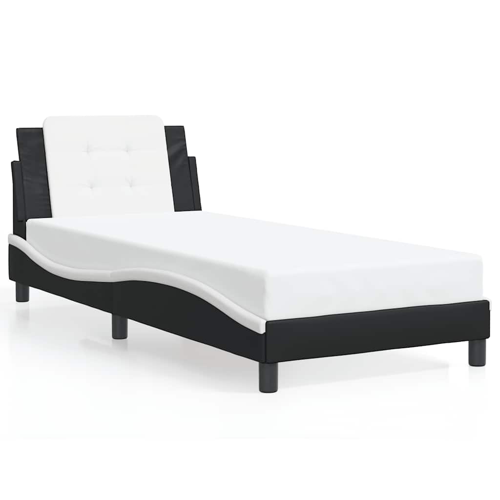 E-shop vidaXL Rám postele bez matraca Zadar čierno-biely 90x190 cm umelá koža