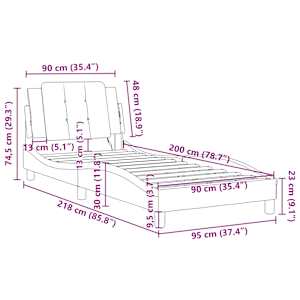 Rám postele bez matrace Zadar černý 90x200 cm umělá kůže - obrázek 12