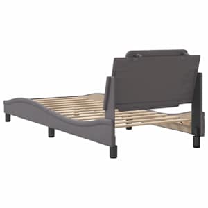 Rám postele bez matrace Zadar šedý 90x200 cm umělá kůže - obrázek 6