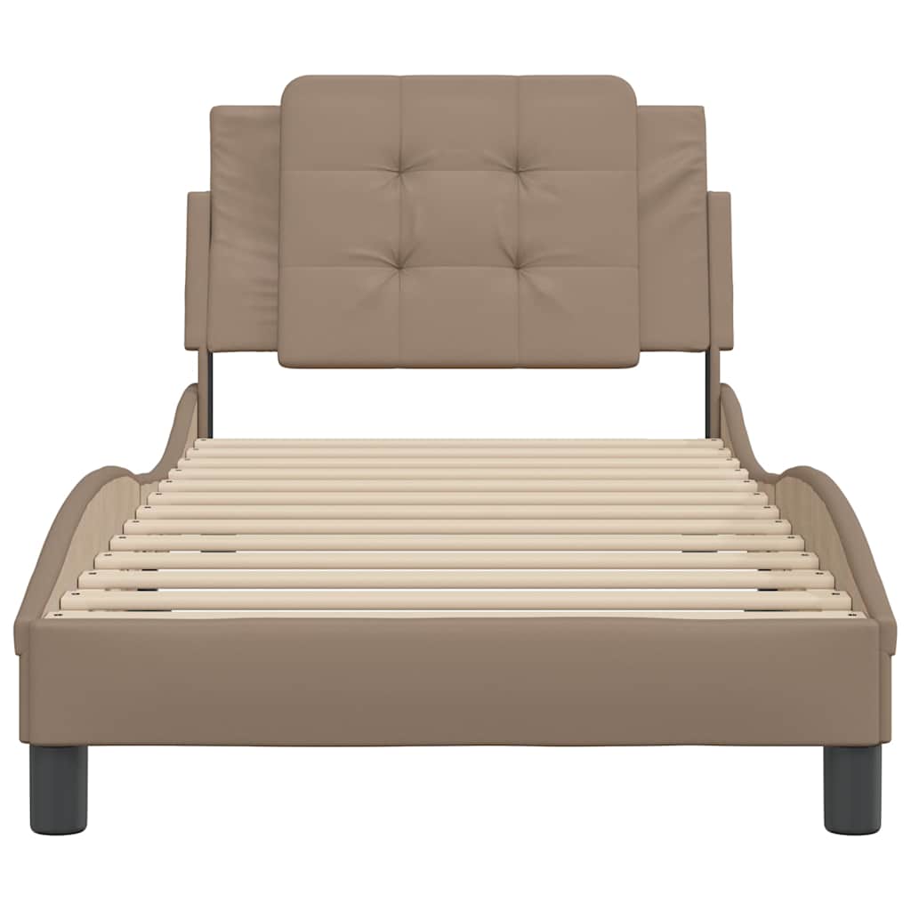 vidaXL Bedframe zonder matras "Zadar" cappuccinokleurig 100x200 cm bruin, foto 4