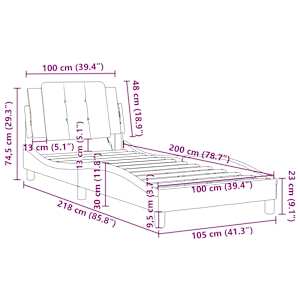 Rám postele bez matrace Zadar černý a bílý 100 x 200 cm umělá kůže - obrázek 13