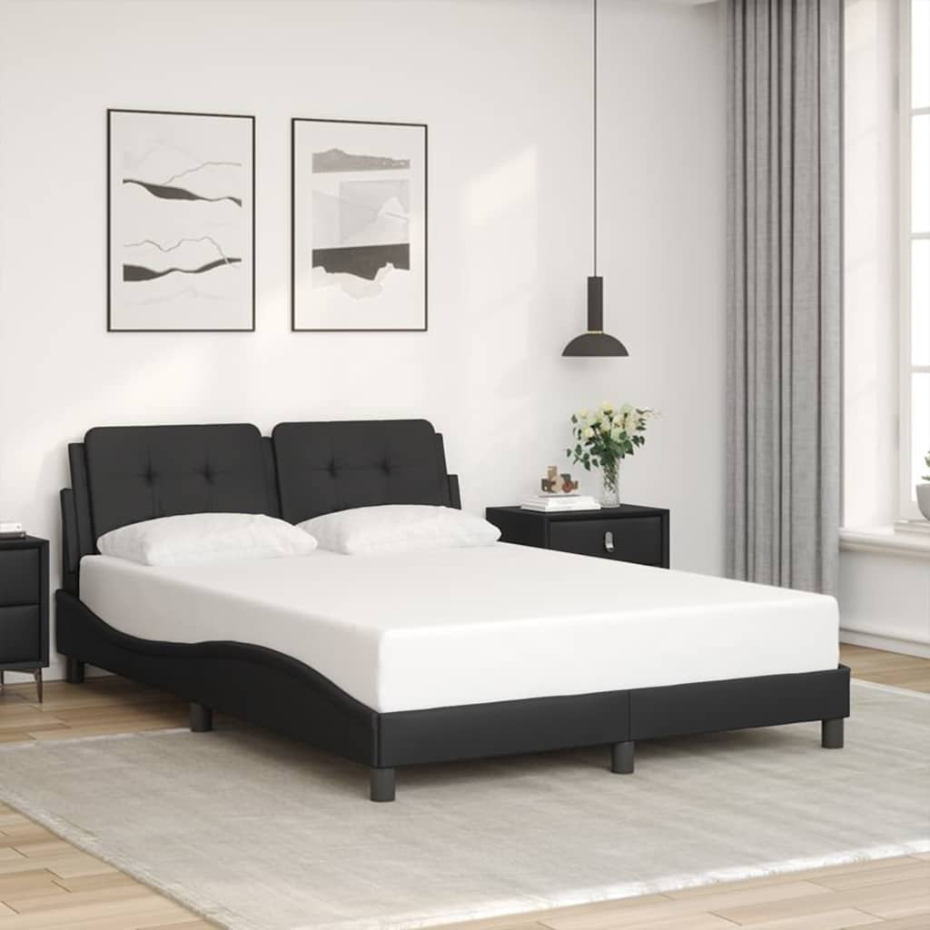 vidaXL sengeramme uden madras Zadar 120x200 cm kunstlæder sort