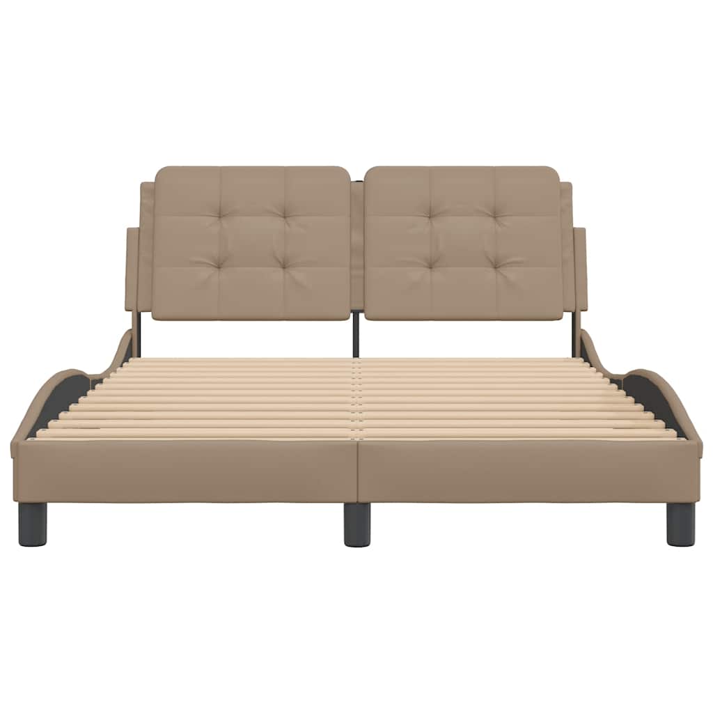 vidaXL Bedframe zonder matras "Zadar" cappuccinokleurig 120x200 cm bruin, foto 4