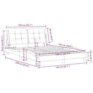 Rám postele bez matrace Zadar bílý 140x190 cm umělá kůže - obrázek 12