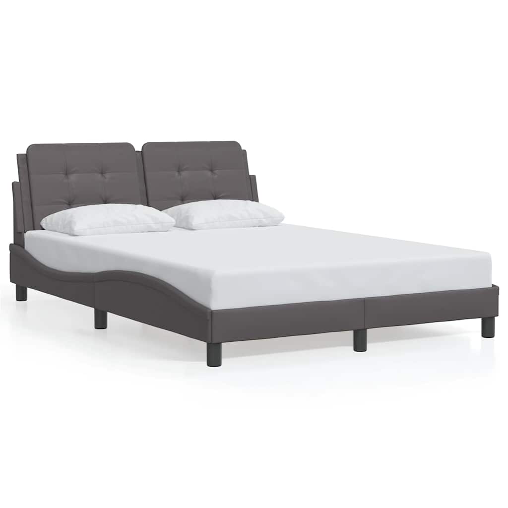 vidaXL Bedframe zonder matras "Zadar" kunstleer grijs 140x190 cm, foto 3