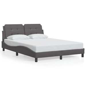 Rám postele bez matrace Zadar šedý 140x190 cm umělá kůže - obrázek 2