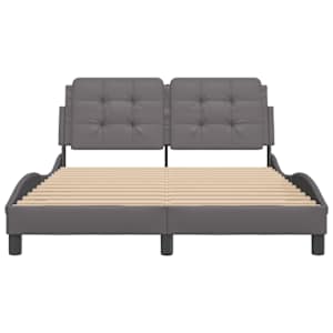 Rám postele bez matrace Zadar šedý 140x190 cm umělá kůže - obrázek 4
