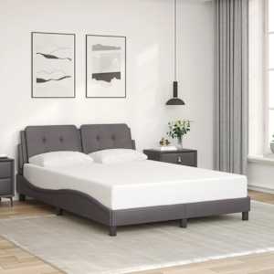 Posteljni okvir brez vzmetnice Zadar siv 140x190 cm umetno usnje