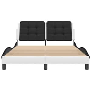 Rám postele bez matrace Zadar bílý a černý 140 x 190 cm umělá kůže - obrázek 4