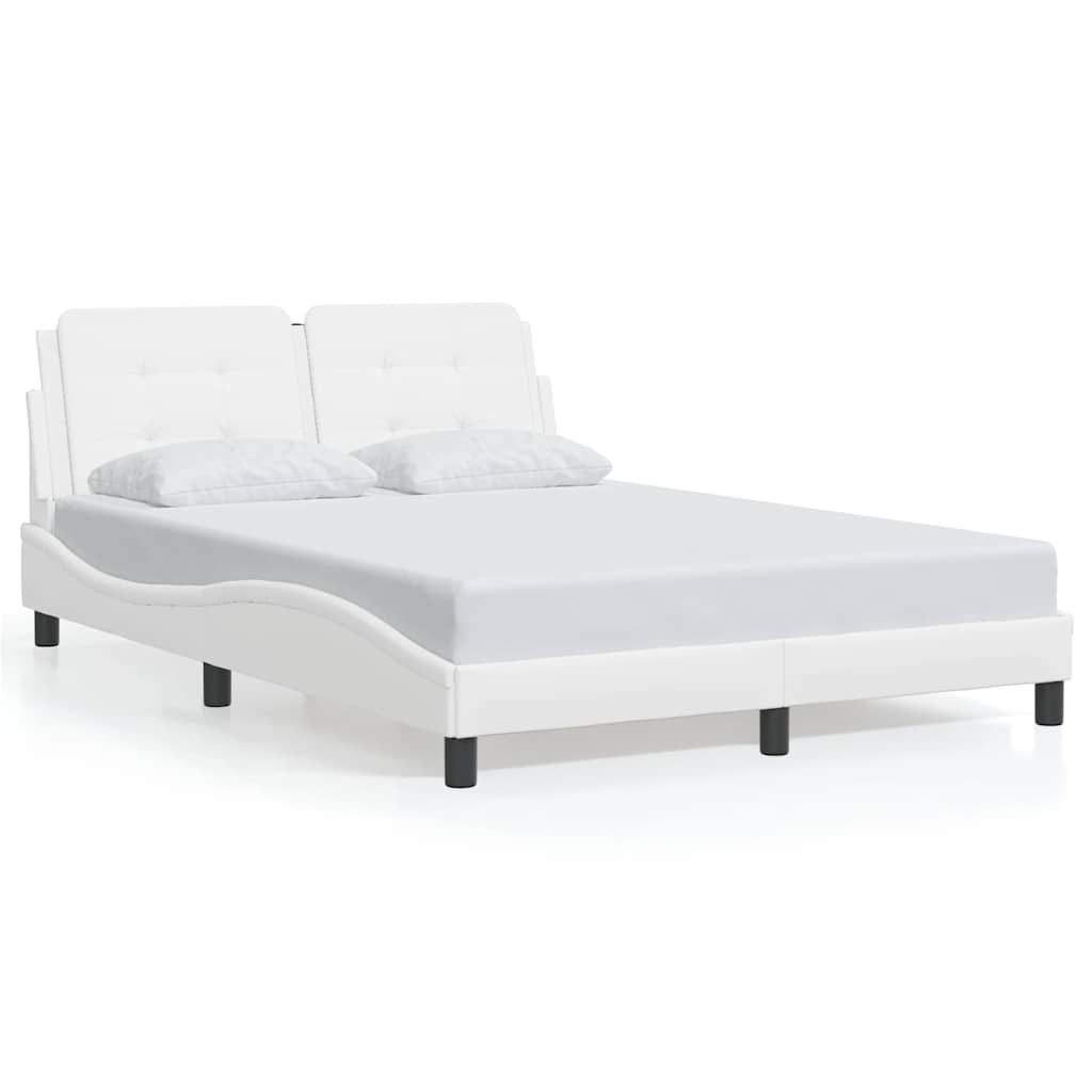E-shop vidaXL Rám postele bez matraca Zadar biely 140x200 cm umelá koža