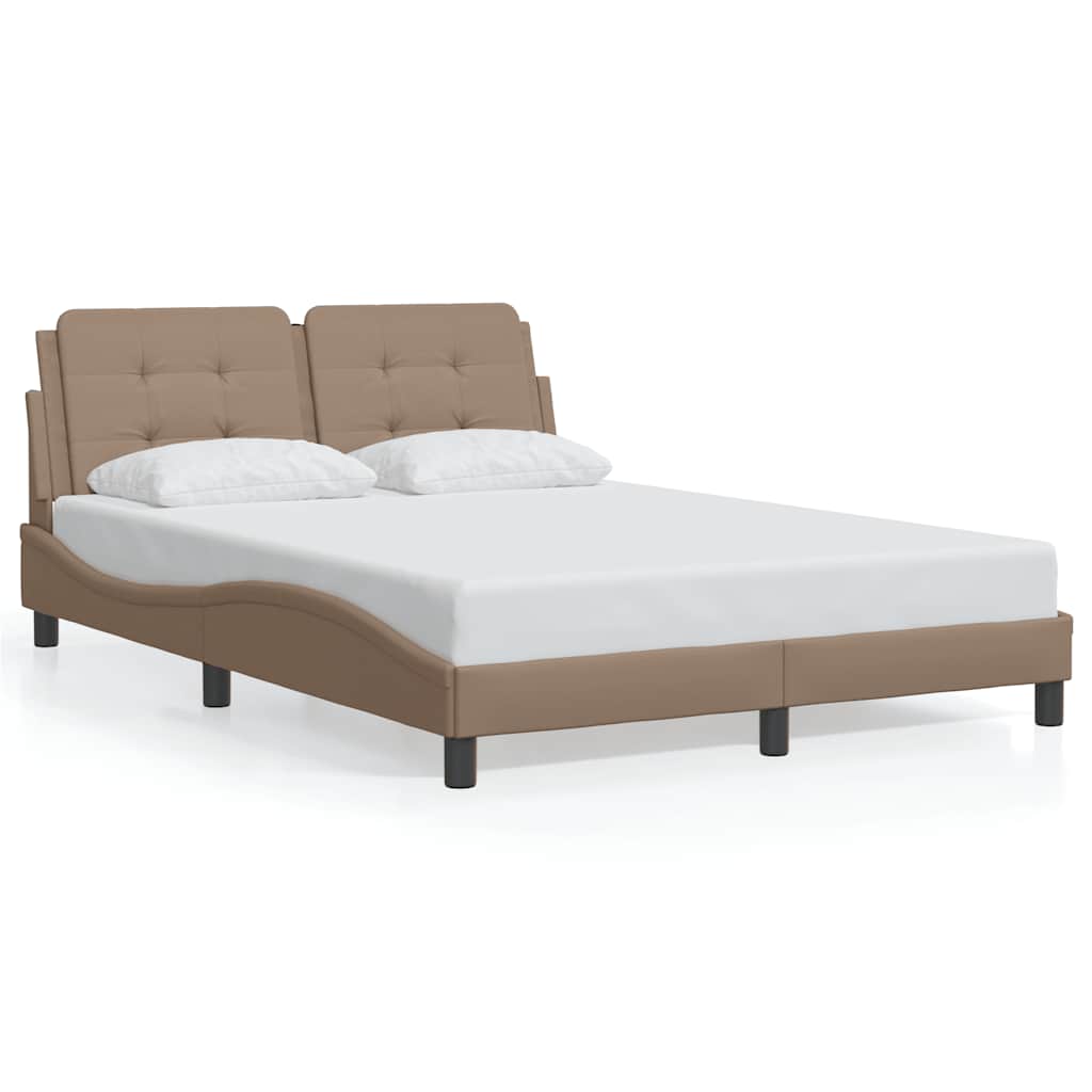 vidaXL Bedframe zonder matras "Zadar" cappuccinokleurig 140x200 cm bruin, foto 3