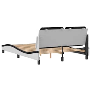 Rám postele bez matrace Zadar bílý a černý 140 x 200 cm umělá kůže - obrázek 6