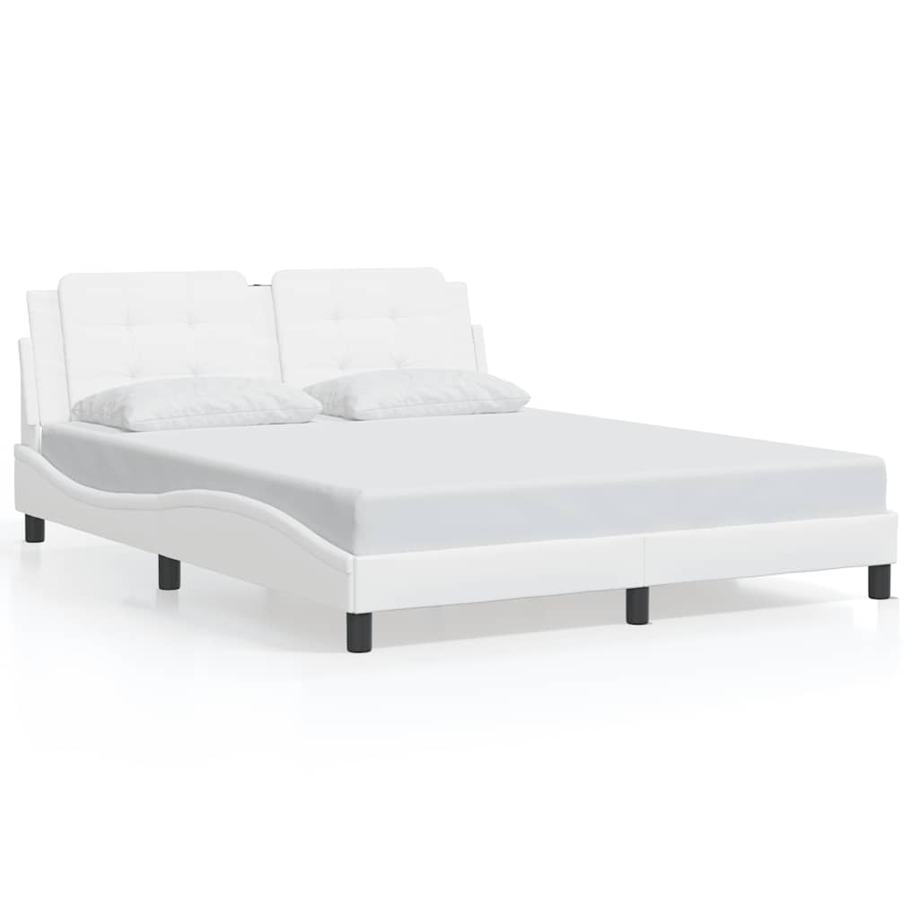 E-shop vidaXL Rám postele bez matraca Zadar biely 160x200 cm umelá koža